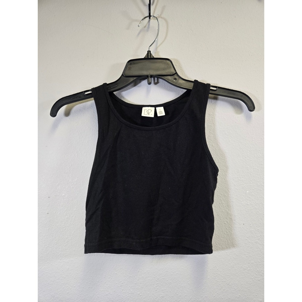 BP. Black Ribbed Crop Tank Top Scoop Neck Sleeveless Basic Small